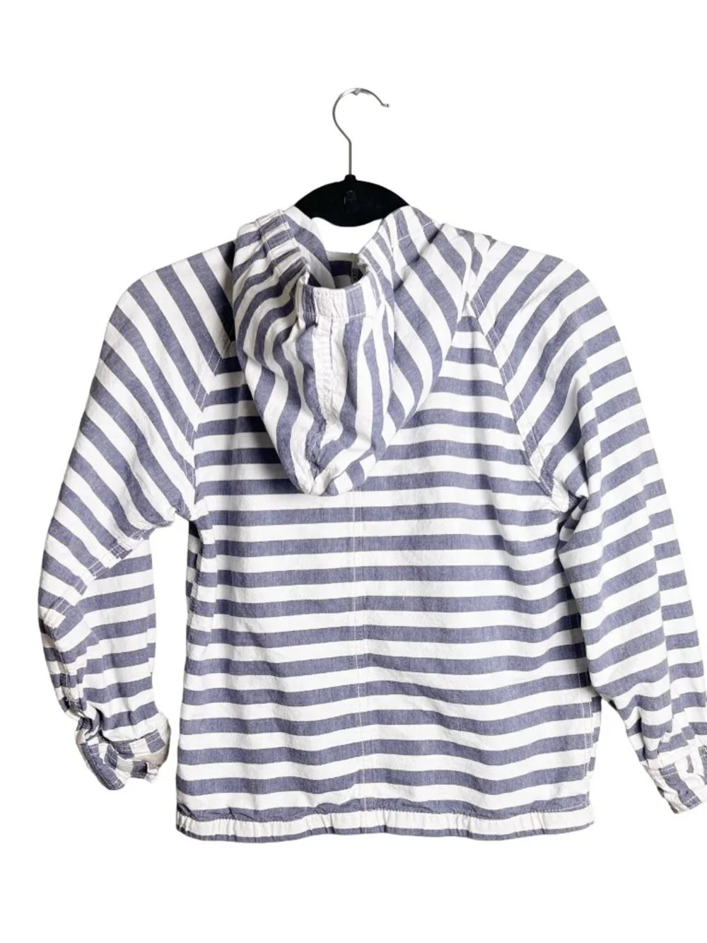 OshKosh B'gosh Striped Anorak Jacket Blue White Youth 12 Minimalist